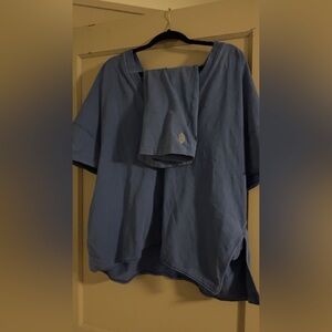 Blue V-Neck Short Sleeve Shirt
